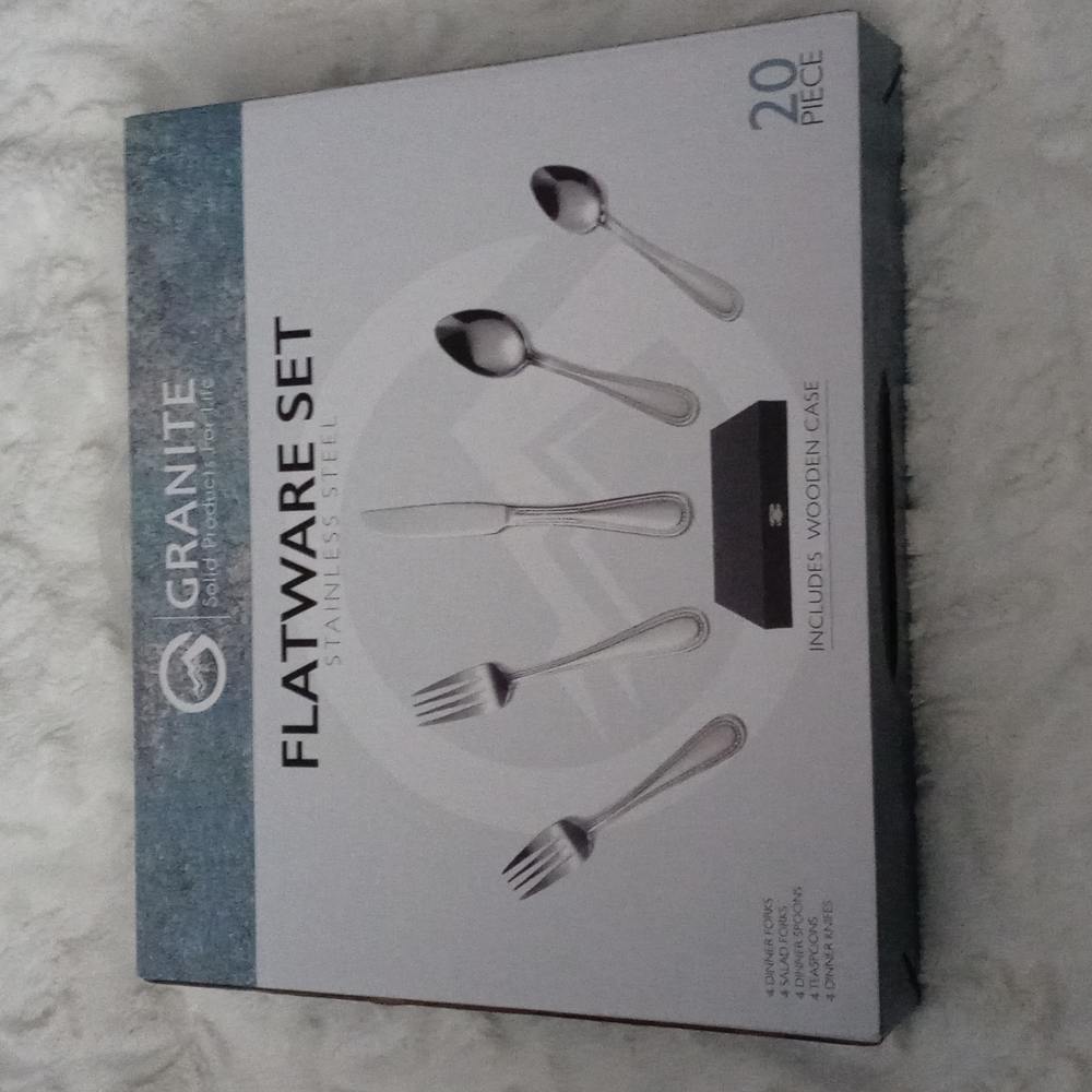 Granite 20pc Flatware, Stainless Steel
